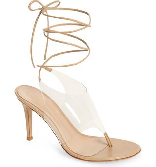 Gianvito Rossi + Clear Ankle Tie Sandal
