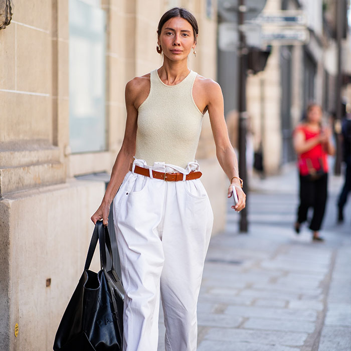Belted Paperbag-Waist Pant - 7th Avenue