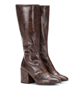 Dries Van Noten + Snake-Embossed Leather Boots