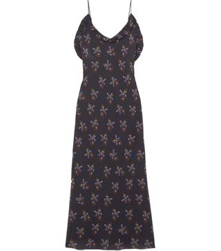 Les Rêveries + Ruffled Floral-Print Silk Drepe de Chine Maxi Dress