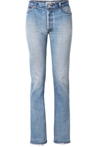 Re/Done + Levi’s + Distressed High-Rise Straight-Leg Jeans
