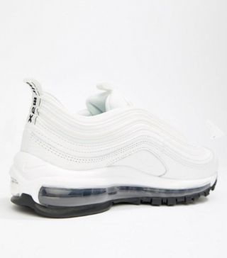 Nike + White and Black Leather Air Max 97 Trainers
