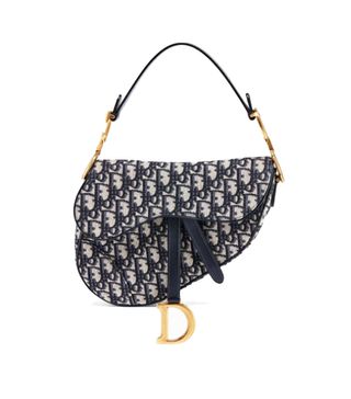 Dior + Saddle Bag in Blue Canvas