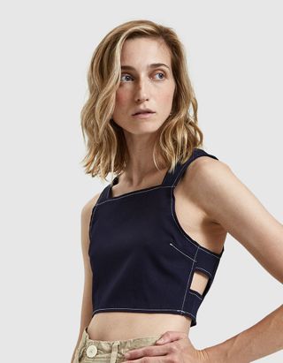 Farrow + Adeline Twill Top in Navy