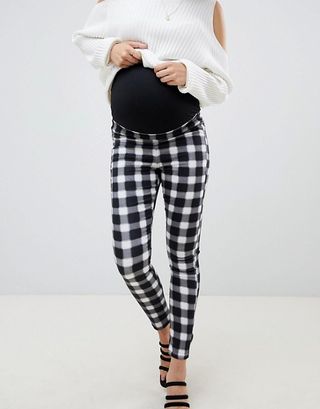 ASOS + Gingham Maternity Jeans