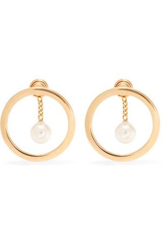 Chloé + Gold-Tone Faux Pearl Earrings