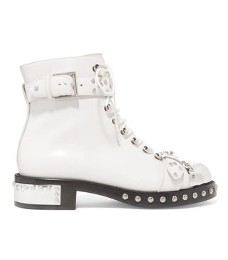 Alexander McQueen + Hobnail Studded Leather Ankle Boots