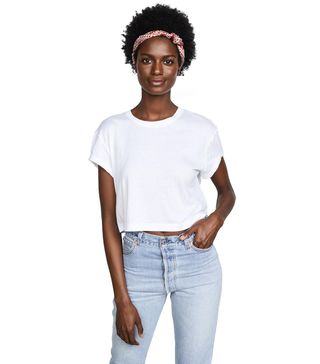 Splendid + Cotton Crewneck Short Sleeve Crop T-Shirt