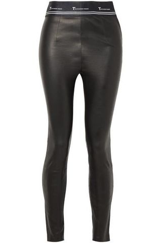 T by Alexander Wang + Stretch-Leather Leggings