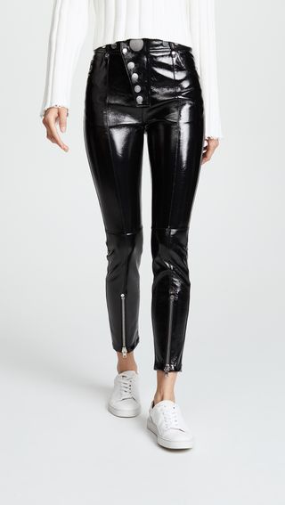 Alexander Wang + Patent Leather Leggings With Snaps