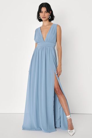 Lulus + Heavenly Hues Light Blue Maxi Dress