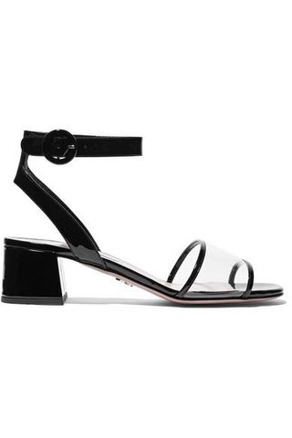 Prada + Patent-Leather and PVC Sandals