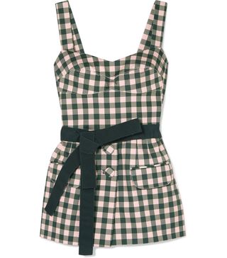 Silvia Tcherassi + Skylar Belted Gingham Cotton-Blend Top