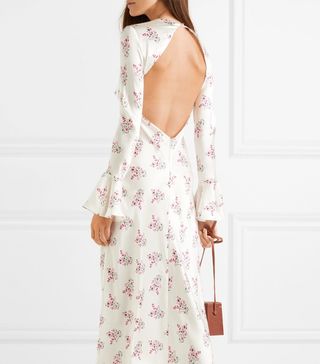Les Rêveries + Floral-Print Silk-Satin Maxi Dress