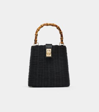 Zara + Woven Crossbody Box Bag