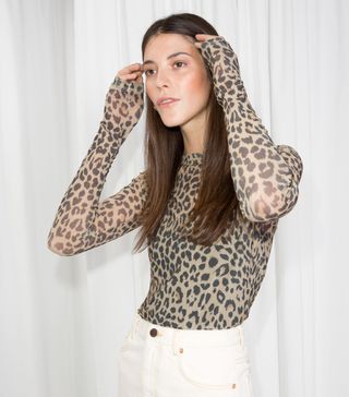 & Other Stories + Leopard Print Sheer Top