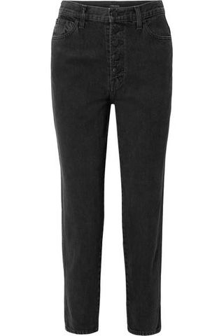 J Brand + Heather Cropped High-Rise Straight-Leg Jeans