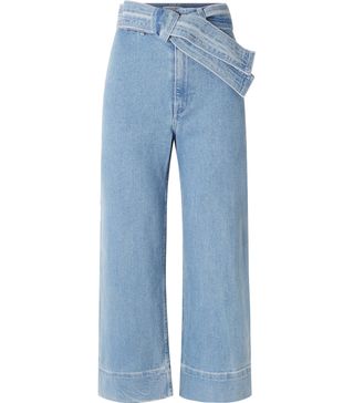 Apiece Apart + Merida Cropped Belted High-Rise Wide-Leg Jeans
