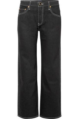 Khaite + Wendell Cropped Mid-Rise Wide-Leg Jeans