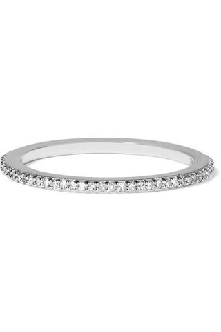 Monica Vinader + Skinny Sterling Silver Diamond Ring