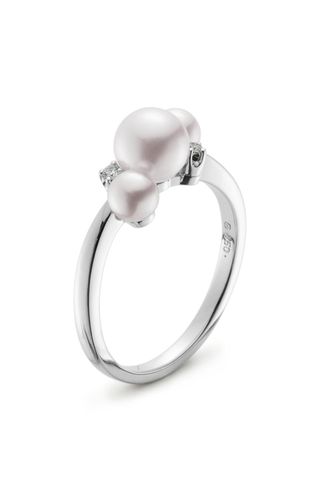 Mikimoto + Pearl & Diamond Ring