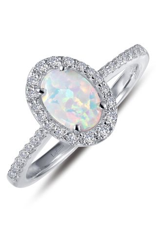 Lafonn + Simulated Diamond & Opal Ring