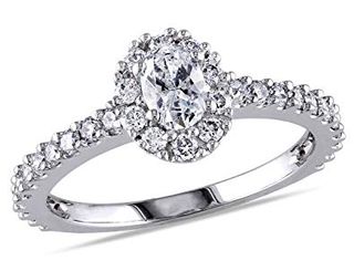Gem and Harmony + Oval Halo Diamond Engagement Ring