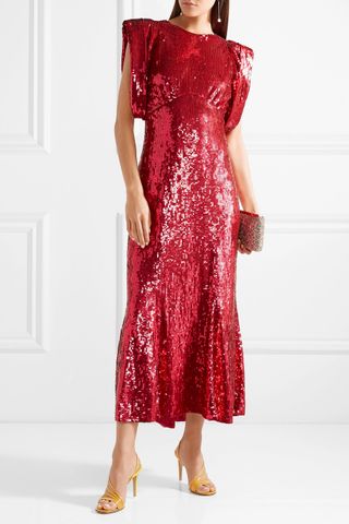 Attico + Sequined Tulle Midi Dress