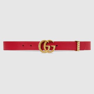 Gucci + Leather Belt With Torchon Double G Buckle
