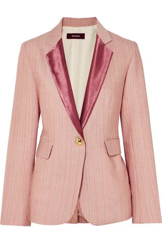 Sies Marjan + Kaia Satin-Trimmed Striped Wool-Blend Blazer