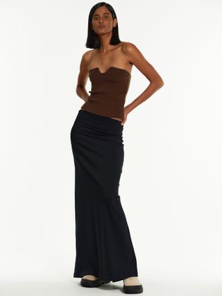 Source Unknown + Jersey Maxi Skirt, Black