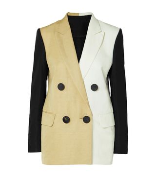 Petar Petrov + Color-Block Linen-Blend Blazer