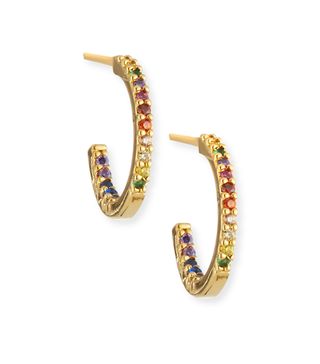 Tai Jewelry + Small Rainbow Huggie Hoop Earrings