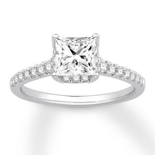 Jared + Princess-Cut Diamond Engagement Ring 14K White Gold