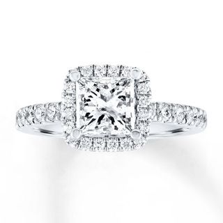 Kay + Princess-Cut Diamond Engagement Ring 14K White Gold