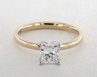 James Allen + Princess Cut Solitaire Engagement Ring in 14k Yellow Gold