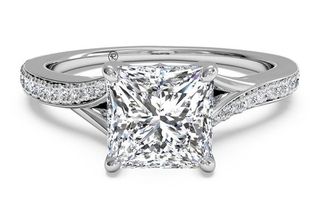 Ritani + Bypass Micropavé Diamond Band Engagement Ring