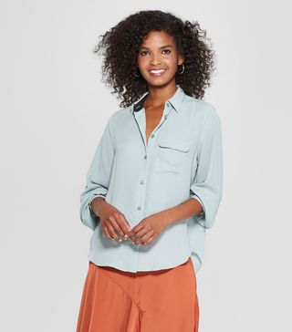 Who What Wear x Target + Long Sleeve Classic Blouse