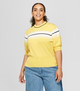 Who What Wear x Target + Short Puff Sleeve Crew Neck Sweater