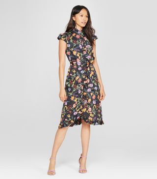 Who What Wear x Target + Button-Down Frilled Dress