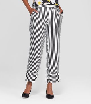 Who What Wear x Target + Striped Straight Leg Pajama Crop Pants