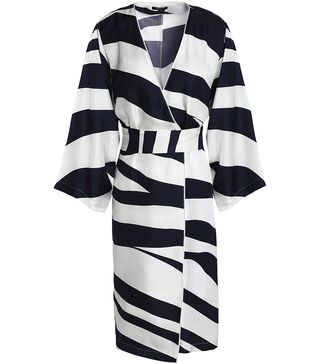 Raoul + Zebra-Print Silk-Faille Wrap Dress
