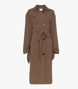 Nanushka + Noir Gingham Wool Blend Trench Coat