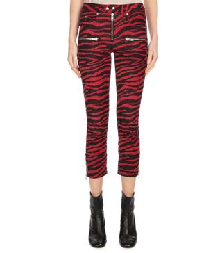 Etoile Isabel Marant + Alone Zebra-Print Cropped Trousers