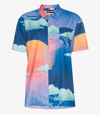Double Rainbouu + Wet Dream Print Cotton Hawaiian Shirt