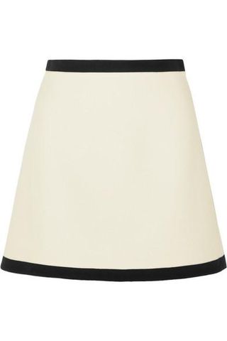 Miu Miu + Two-Tone Wool-Crepe Mini Skirt