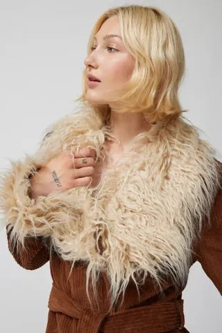 Urban Outfitters + Tasha Faux Fur Corduroy Coat