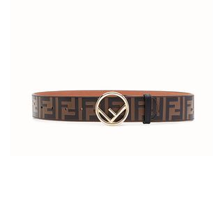 Fendi + Brown FF Logo Belt