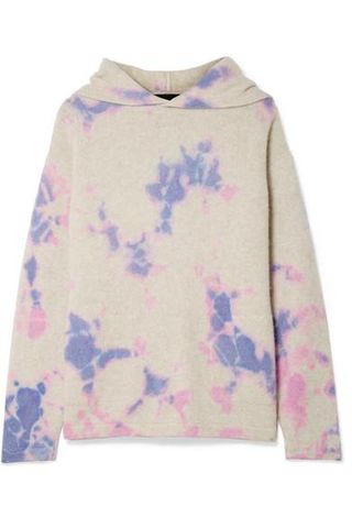 The Elder Statesman + Tie-Dyed Cashmere Hooded Sweater