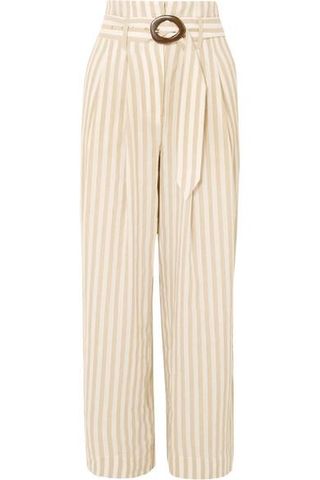 Nanushka + Nevada Striped Cotton and Linen-Blend Wide-Leg Pants